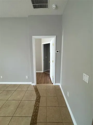 a view of small space with racks on the wall