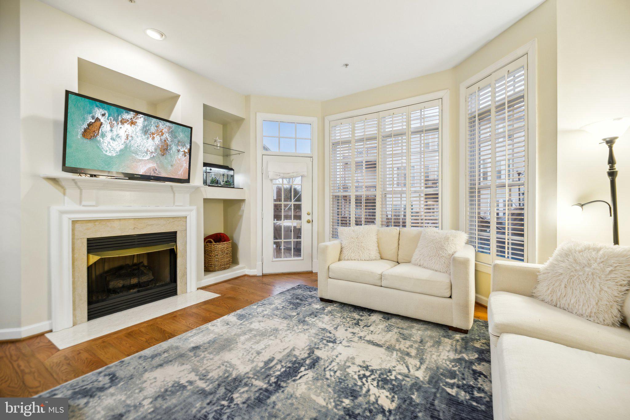 47753 Ramshead Terrace Sterling, VA 20165 - Photo 5 of 37 a living room with furniture a flat screen tv and a fireplace