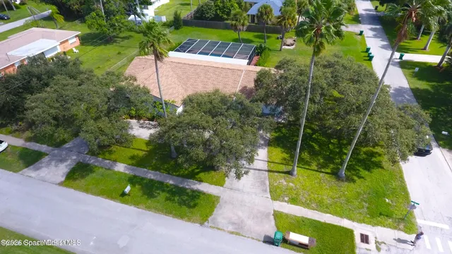 an aerial view of a house