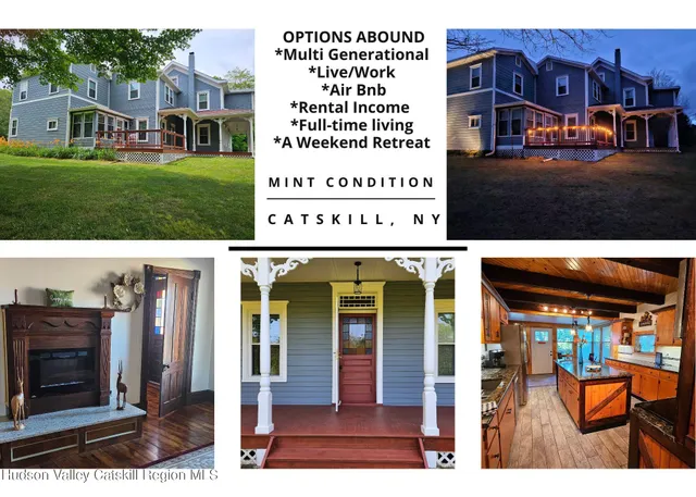 a house view with swimming pool