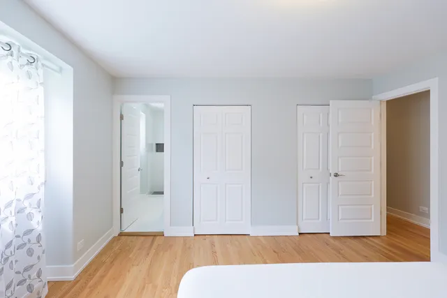 a room that has a bed in it