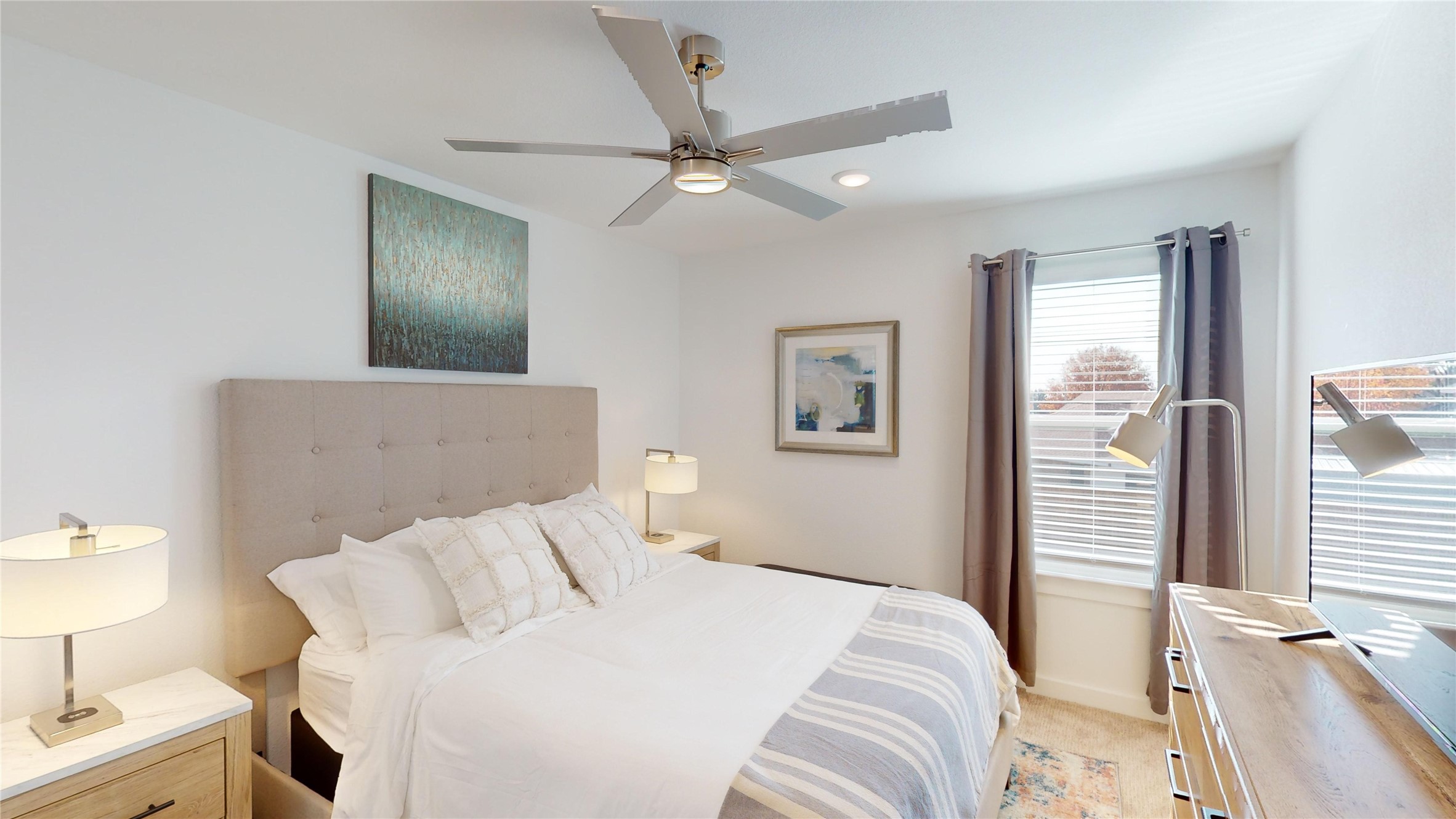 2906 ELLE Drive Grand Prairie, TX 75052 - Photo 39 of 47 a bedroom with a bed and a lamp