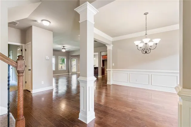 a view interior of a house with wooden floor