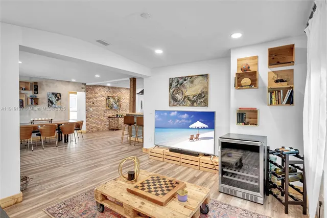 a living room with furniture and a couch