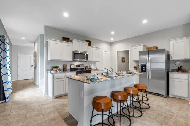 a building outdoor space with seating space