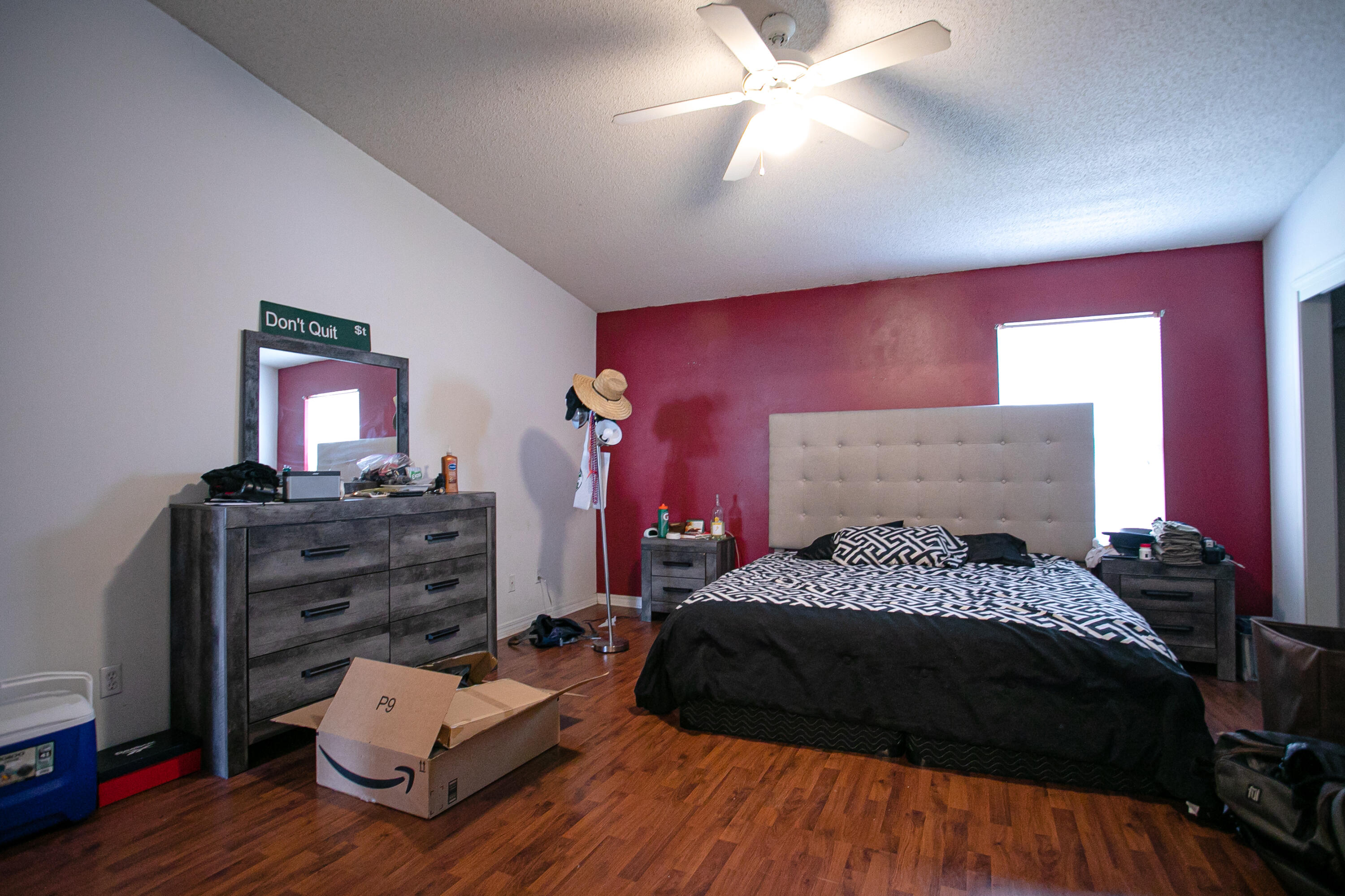 507 Keystone Road Mary Esther, FL 32569 - Photo 14 of 30 a bedroom with a bed and wooden floor