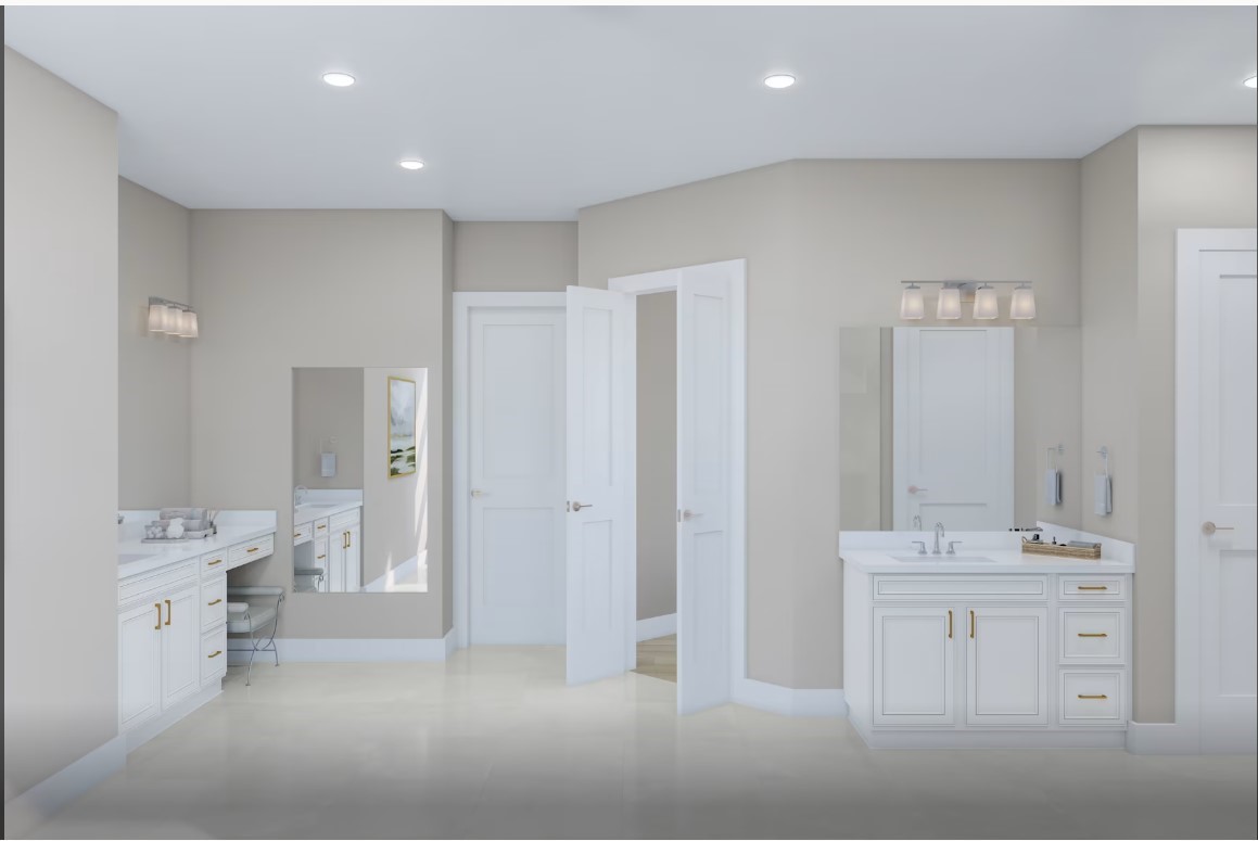 11931 Golden Cove Rosharon, TX 77583 - Photo 4 of 12 a bathroom with a double vanity sink mirror and bathtub