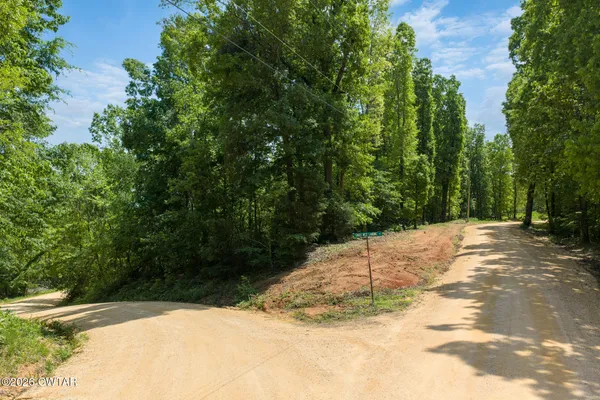 a view of a road with a yard