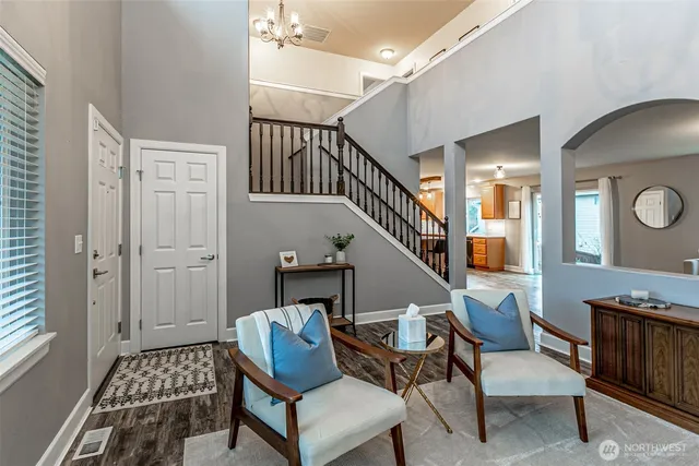 a living room with furniture