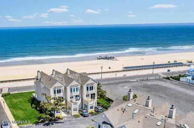 a view of building with ocean view