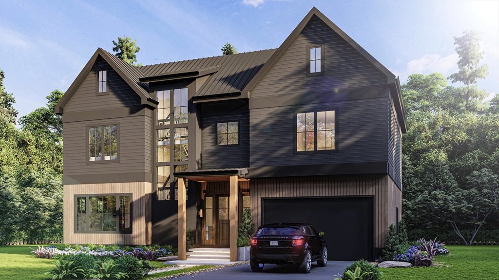 a car parked in front of a house