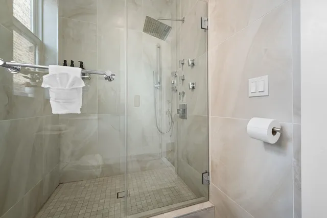 a bathroom with a shower