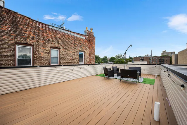 a view of a terrace with chairs