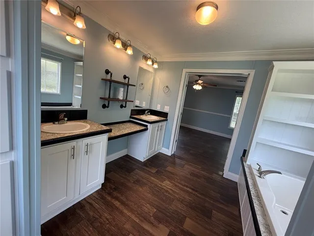 a bathroom with a sink and a bathtub