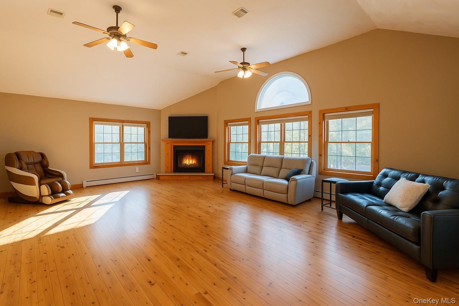 109 3rd Street Godeffroy, NY 12729 - Photo 14 of 16 a living room with furniture and a fireplace