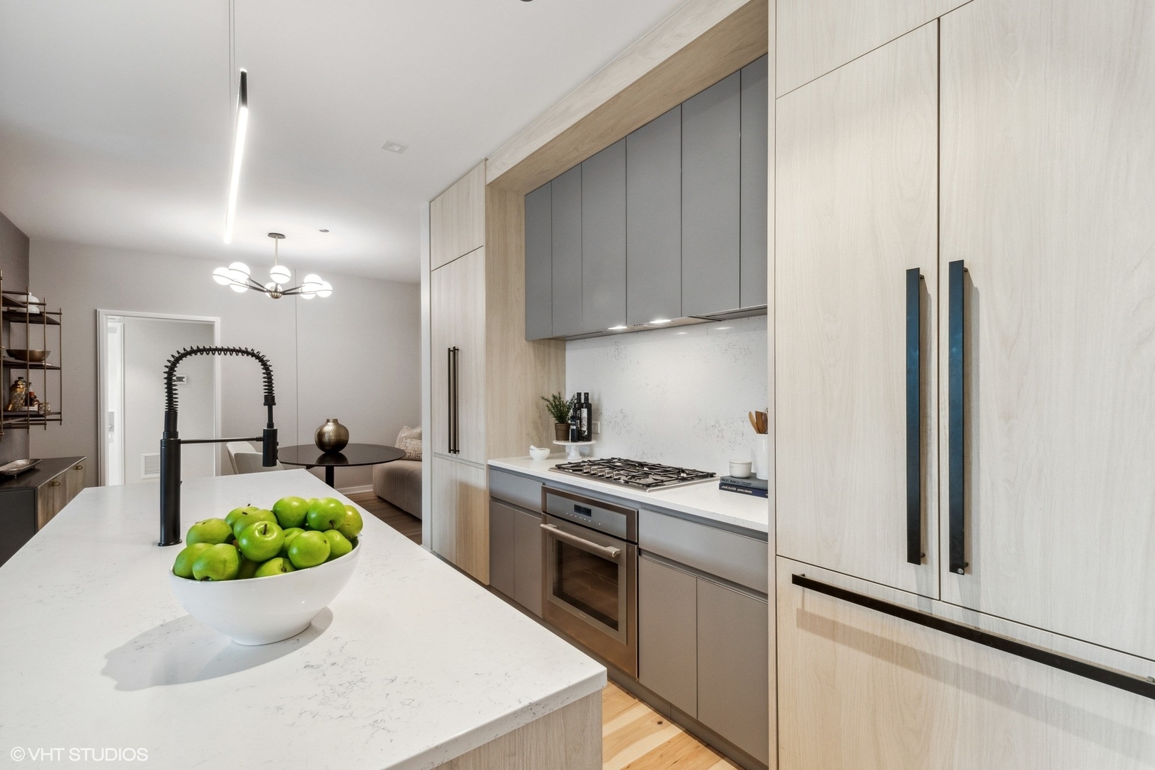 1400 West Monroe Street, Unit 4F Chicago, IL 60607 - Photo 8 of 22 a kitchen with a sink a stove and cabinets