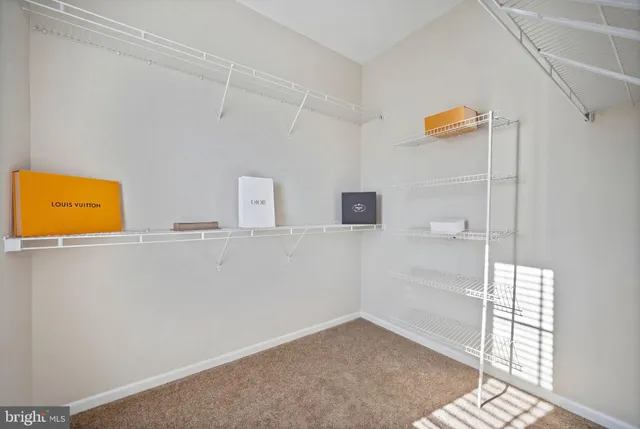 a view of walk in closet with clothes