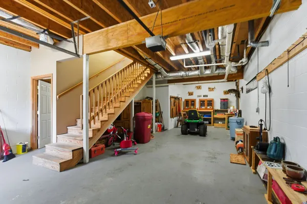 a living room with furniture