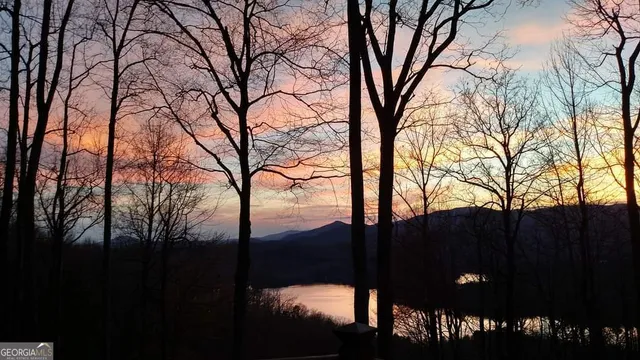 a bedroom with bed and a chandelier
