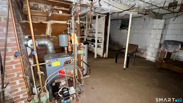 a close view of water heater room