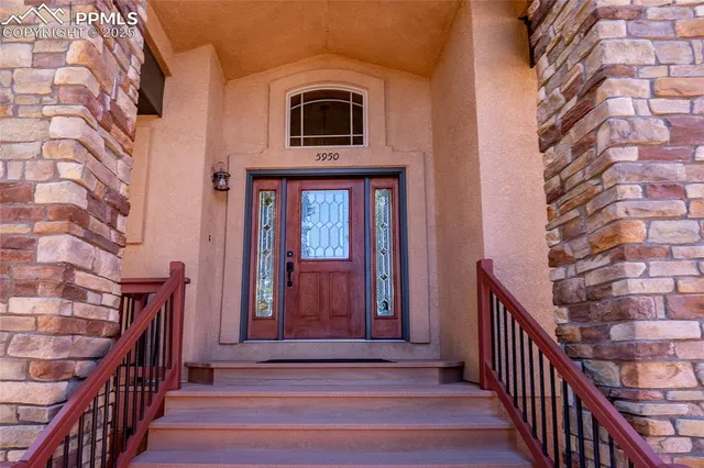 a view of front door of house