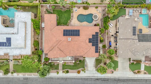an aerial view of a house