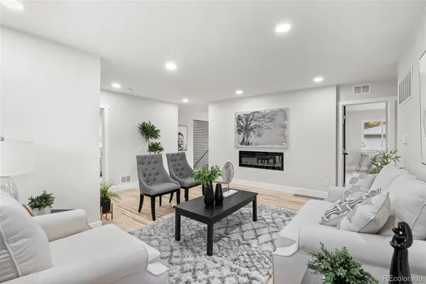 a living room with furniture