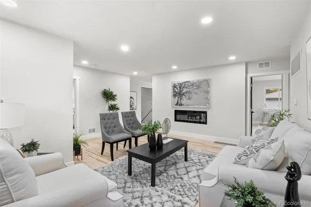 a living room with furniture