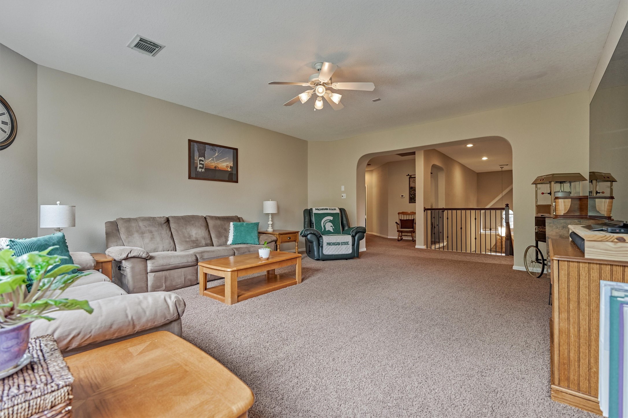 2500 Eagle Post Drive Conroe, TX 77304 - Photo 27 of 50 Game room is light and bright, overlooking the backyard! Note the archways throughout this amazing home for added architectural appeal.