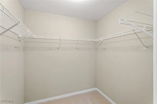 a view of a room with racks on the wall