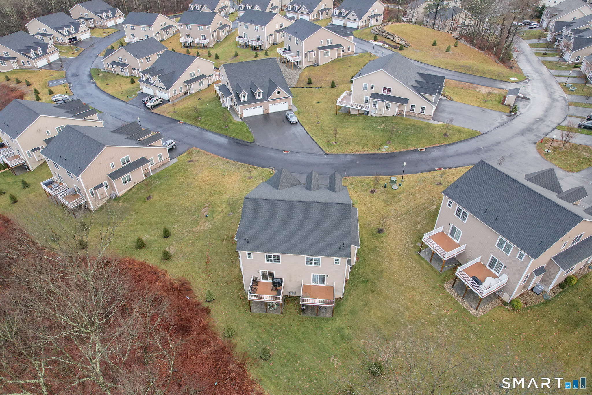 52 Brookview Circle, Unit 52 Bristol, CT 06010 - Photo 29 of 29 an aerial view of residential house with outdoor space and swimming pool