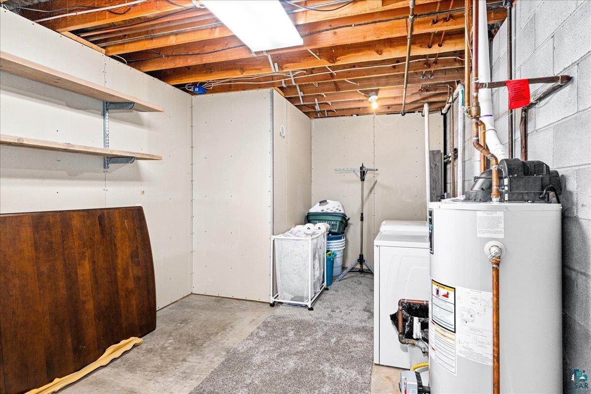 2524 Providence Road Duluth, MN 55811 - Photo 29 of 42 Basement featuring washer and dryer and water heater