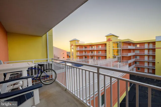 a view of a balcony and staircase