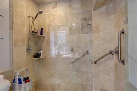 a bathroom with a shower