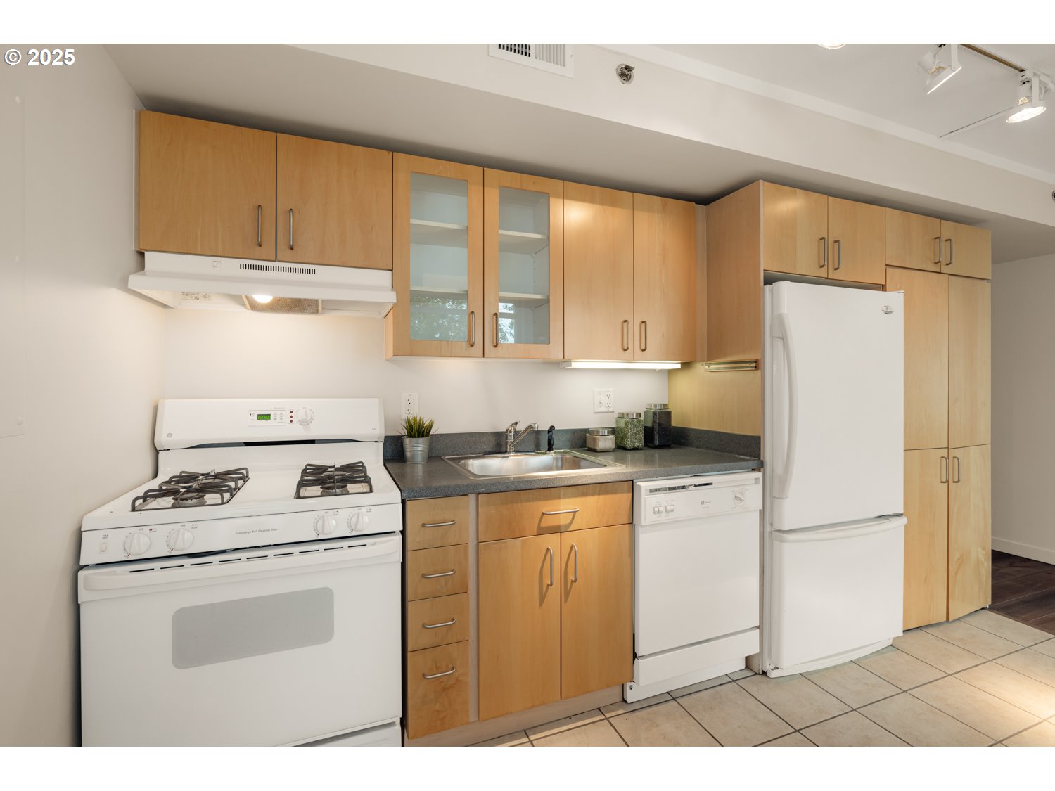 533 Northeast Holladay Street, Unit 601 Portland, OR 97232 - Photo 9 of 25 a kitchen with a stove a refrigerator and a sink