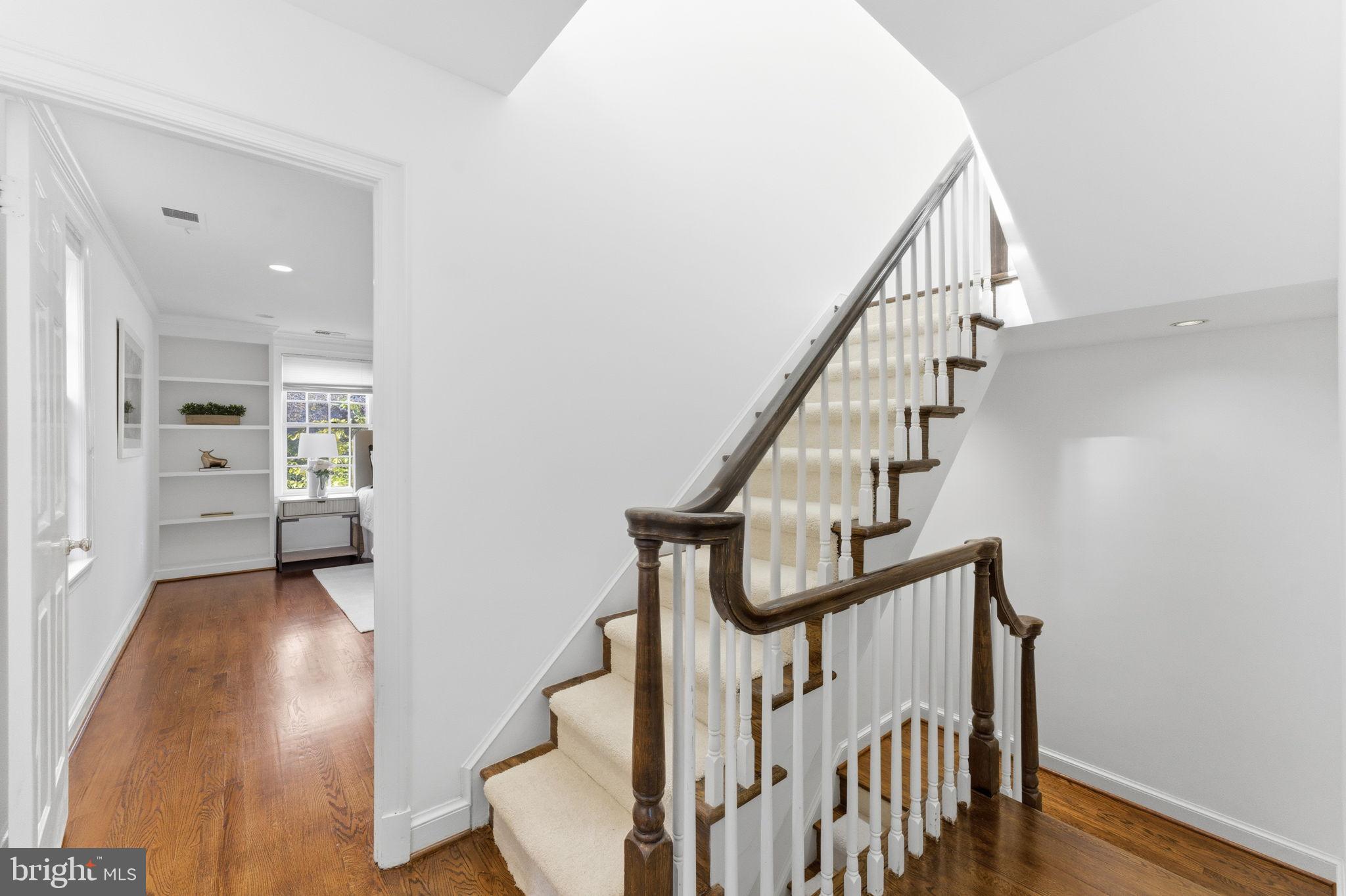 4354 Westover Place Northwest Washington, DC 20016 - Photo 25 of 63 a view of entryway with wooden floor and stairs