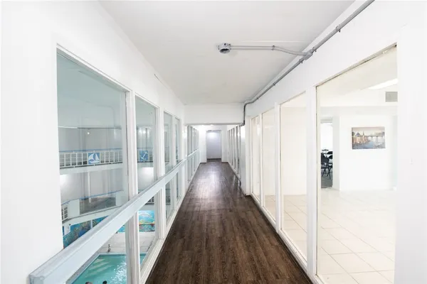 a view of a garden with a slide