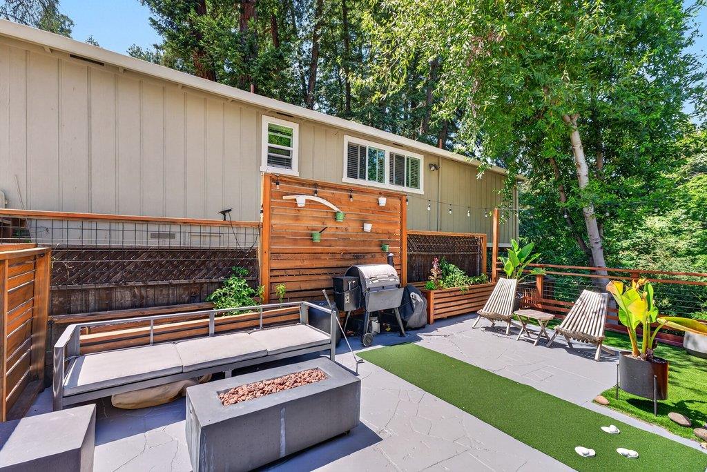 125 Shadowbrook Road Ben Lomond, CA 95005 - Photo 39 of 60 a view of backyard with outdoor seating and a patio