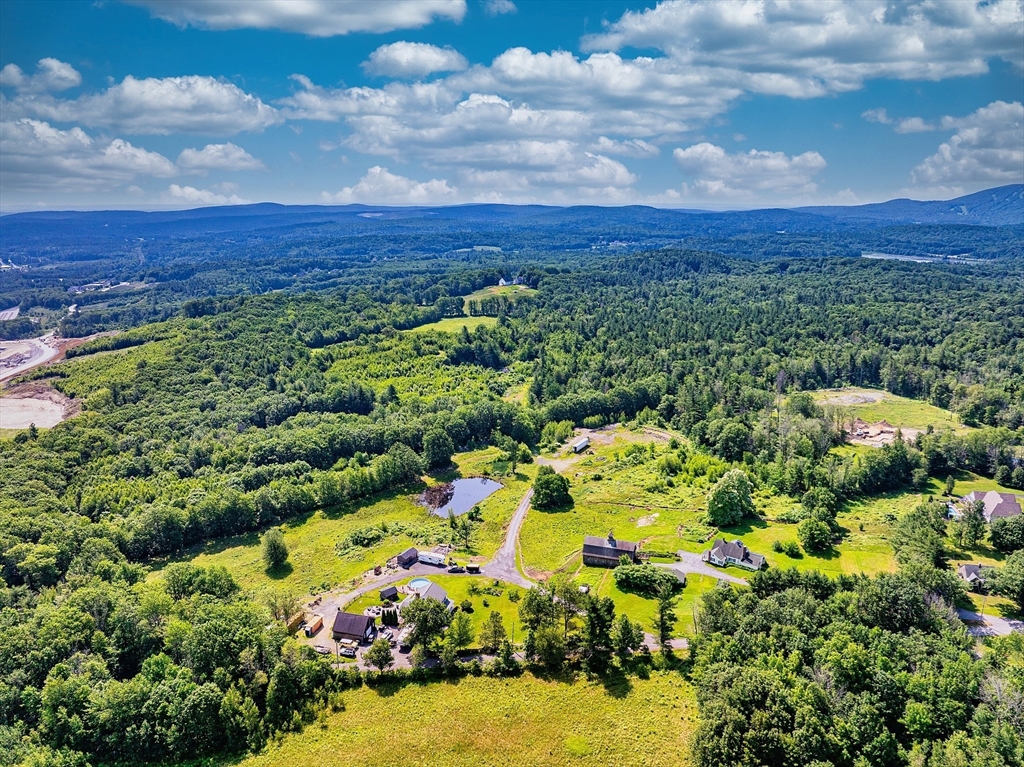 a view of a lake with houses