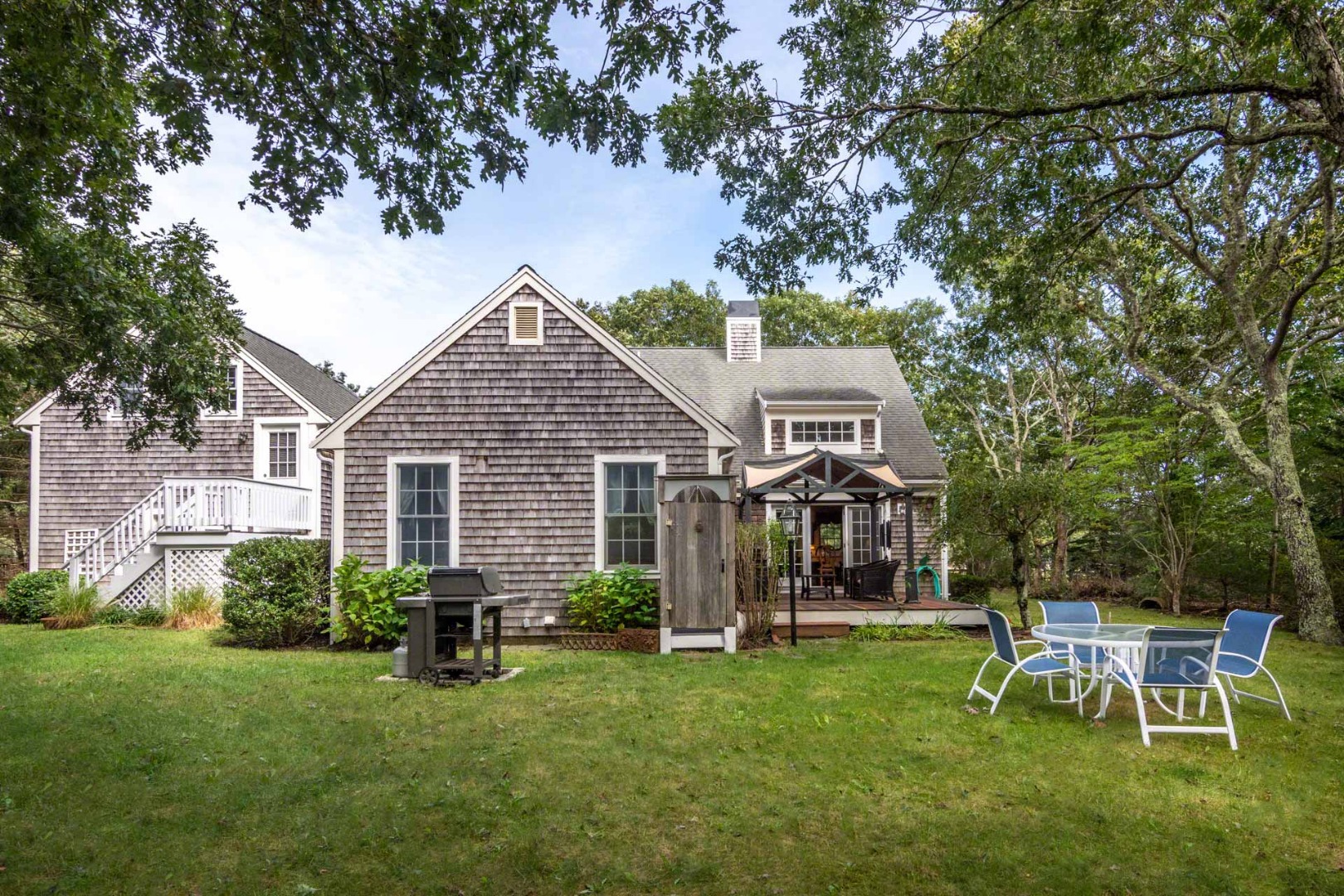 14 Bold Meadow Road Edgartown, MA 02539 - Photo 35 of 37 Large Backyard with Lawn, Trees and Gardens