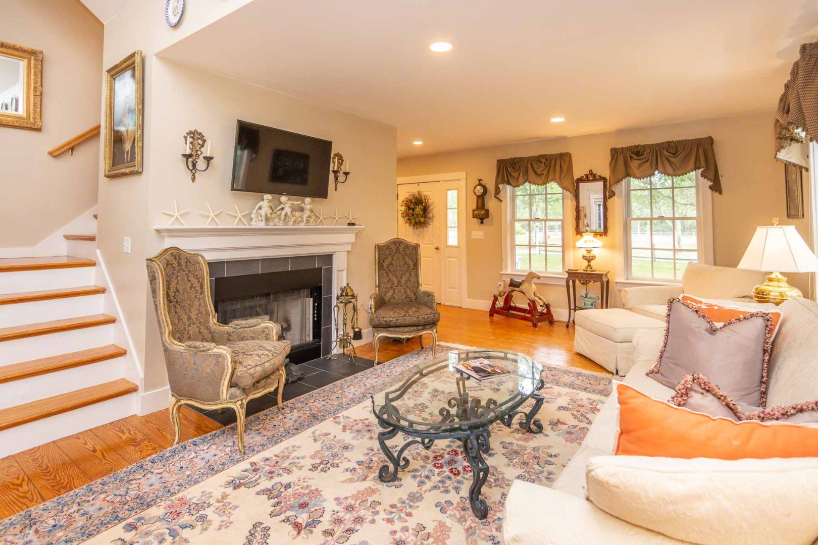 14 Bold Meadow Road Edgartown, MA 02539 - Photo 8 of 37 Living Room Has Staircase Leading to Second Floor Bedrooms