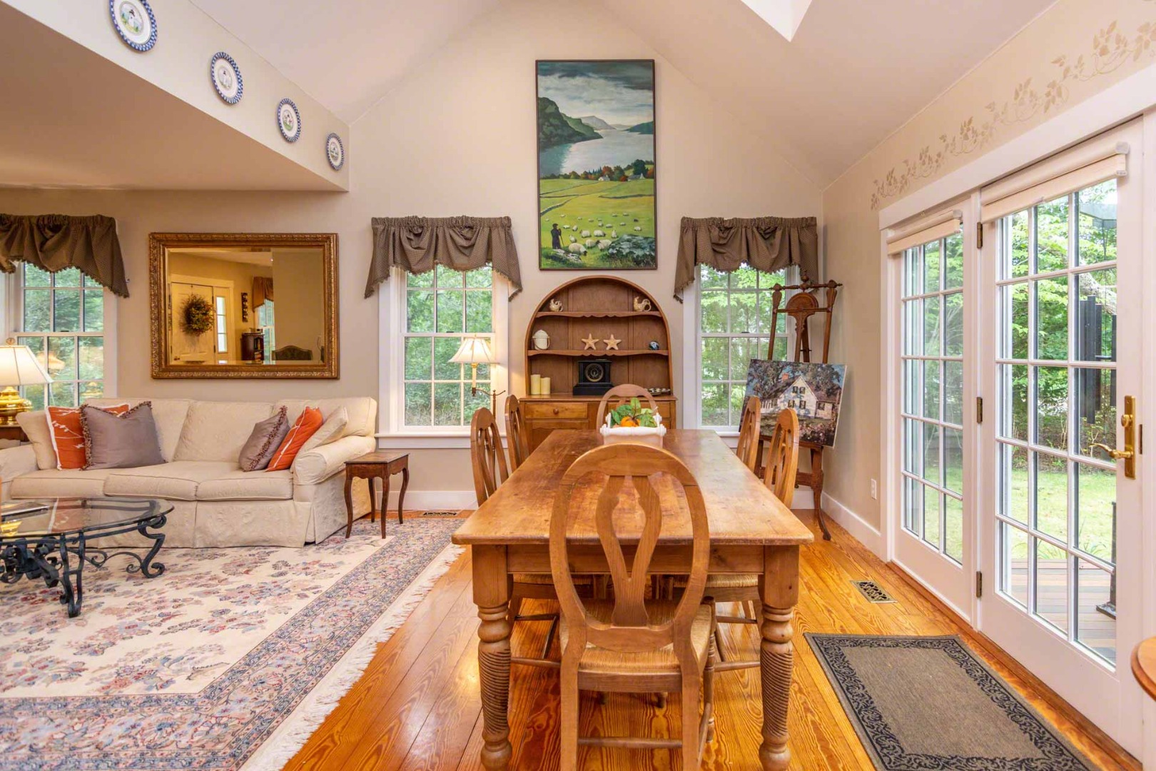 14 Bold Meadow Road Edgartown, MA 02539 - Photo 10 of 37 Open Dining Room Has Vaulted Ceilings and Double French Doors Leading to Deck and Backyard