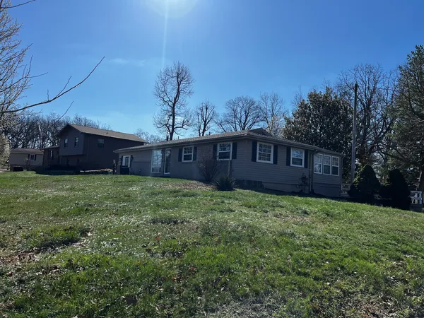 a backyard of a house with lots of green space