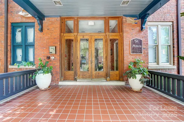 a view of a entryway door front of house
