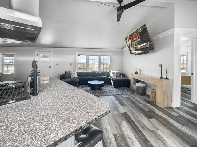 a living room with furniture