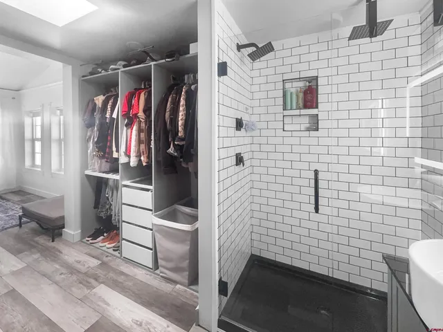 a bathroom with a shower