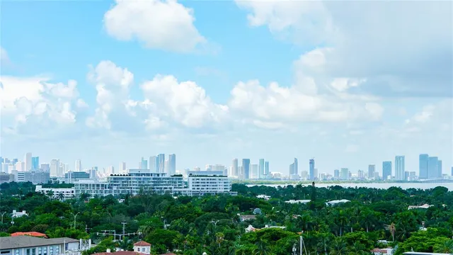 a view of a city with lots of green space