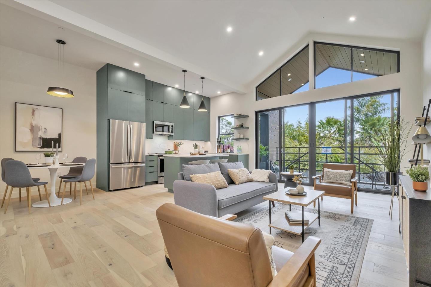 129 Darlington Soquel, CA 95073 - Photo 21 of 27 a living room with furniture fireplace and a large window