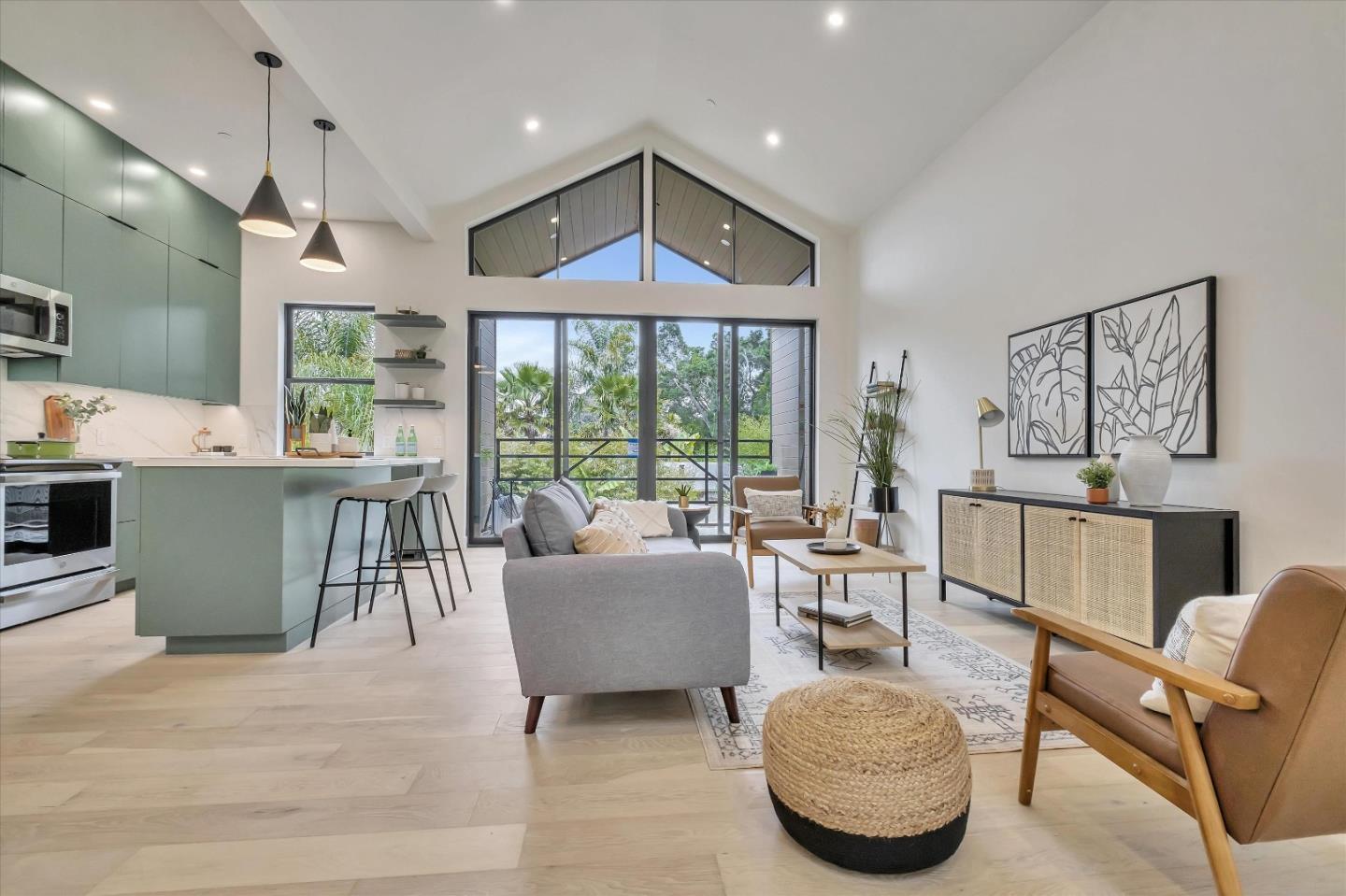129 Darlington Soquel, CA 95073 - Photo 23 of 27 a living room with furniture a large window and stainless steel appliances