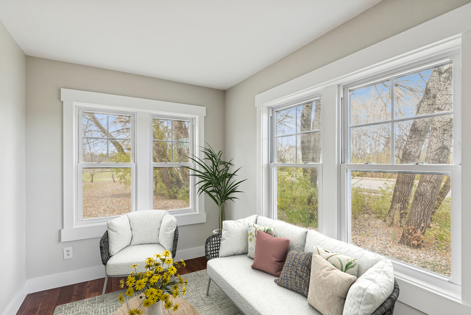 580 North Cedar Lake Road Lake Villa, IL 60046 - Photo 6 of 44 a living room with furniture and a large window